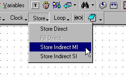 Ladder Store Indirect function Store Indirect allows you to write an integer value (constant, MI or SI ) into another MI or SI using indirect addressing.