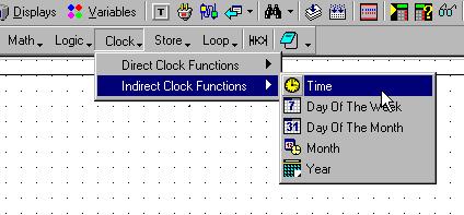 U90 Ladder Software Manual Indirect Clock function Indirect Clock functions allows the programmer to write a Ladder program where the user will enter the time value via the M90 keypad.