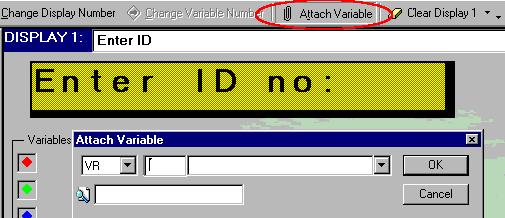 FAQs To Attach a Variable 1. Click Attach Variable on the HMI toolbar. T he Attach Variable dialog box opens as shown below. 2. Enter the number of the desired variable as shown below and press OK.