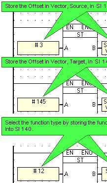 FAQs Function Number (SI 140) Offset in Vector, Source (SI 141) Offset in Vector, Target (SI 142) 10 MI MI 11 SI MI 12 MI S 13 SI S Note that when you run Test (Debug)