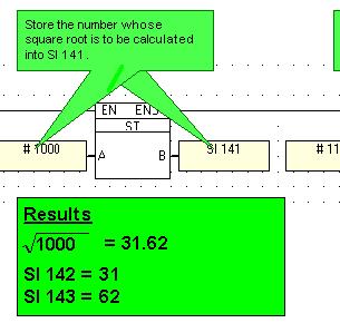 FAQs Function Number (SI 140) Description 110 Calculate square root Note that when you run Test (Debug) Mode, the current value in SI 140 will not be displayed.