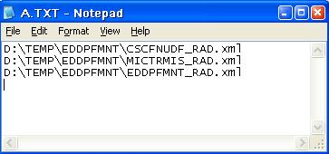 A text file containing the list of RAD XML s to be extracted has to be prepared along with all of its call forms. The text file should contain the absolute location of the RAD Xml.