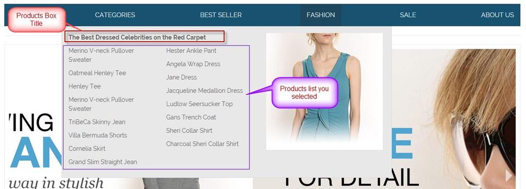 select products list in the Products field: And your menu