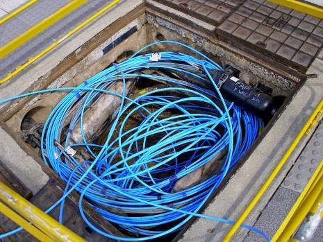 fiber optic cable: Physical media: fiber glass fiber carrying light pulses, each pulse a bit high-speed operation: