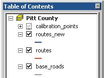 Click the check box for the base_roads layer in the table of contents.. Click the Look in dropdown arrow and navigate to where you installed tutorial data. Double-click Pitt.