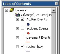 A new layer AccPav Events will be added to your map. It will be hard to see, however, because the accident and pavement event layers are still visible. 8.
