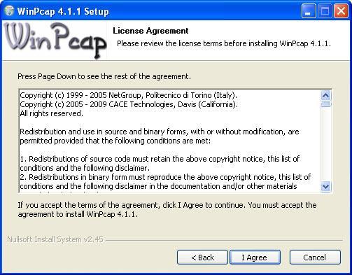 8. Read through the license agreement then click on I Agree button to