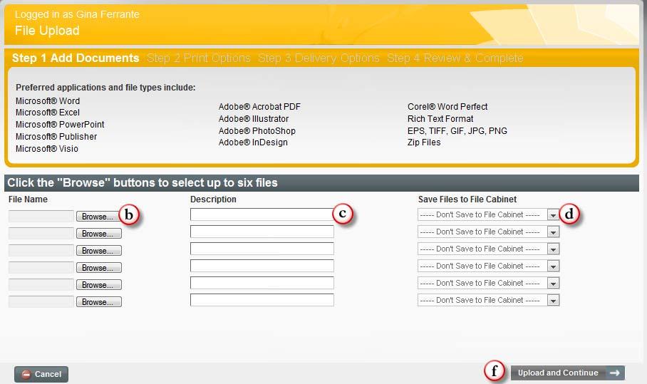 From File Cabinet Option To use From File Cabinet follow these steps: a. On the Add Files page, click on the From File Cabinet bu