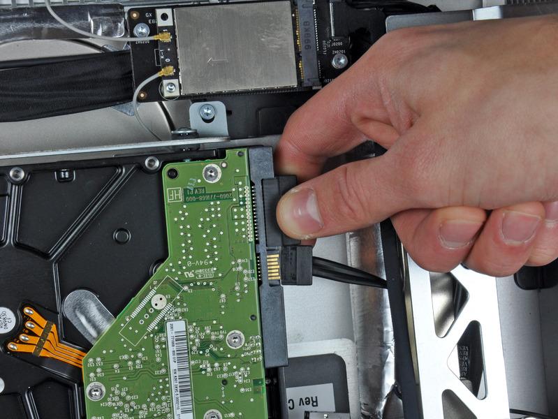 If you have multiple pins on your replacement hard drive, put the connector closest to the SATA