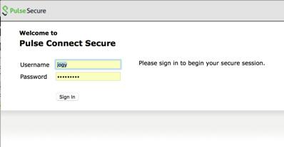 FIGURE 18 The PCS authentication sign-in page After passing authentication, PCS returns the user's browser to the Traffic Manager, complete with a SAML assertion that the user is legitimate, to