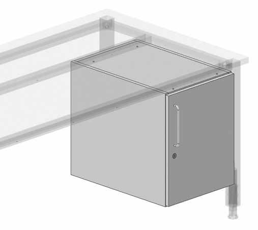 Base cupboards, roller containers Suspended base cabinets can easily be retrofitted to form