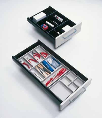 Drawer organisation Filler tray Made of grey polystyrene with 2 compartments, only for tall cabinet wooden drawers, type