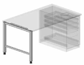 Accessories Cable tray Made of steel plate, for installation underneath the tabletop Effective depth 82 mm, Effective height 75 mm Inc.