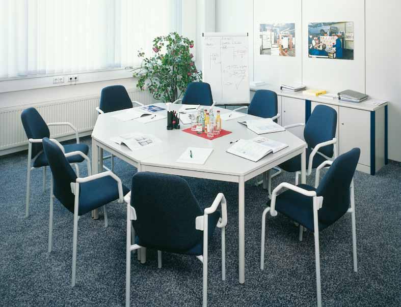 Conference tables Supplementary to the Elabo EcoTec furniture range, conference and meeting rooms can now be fitted in matching colours.