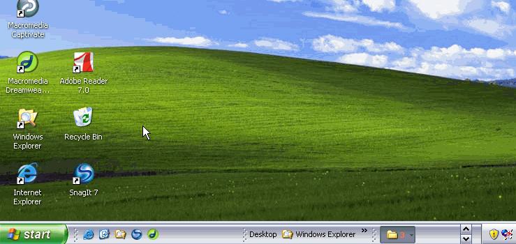 The Desktop The family of Windows Desktop is similar to this one Icons Task Bar