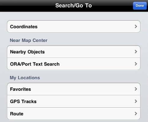 Search/ Go To Quickly access map detail and saved data using Plan2Nav s Search/Go To feature.