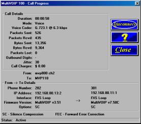 Chapter 7 - Using the MultiVOIP Software The Frame Type list enables you to change the Ethernet Frame Type so that it matches your IP network.