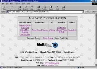 Once enabled, you can access the MVP120 by entering its IP address in your web browser. The following page displays.