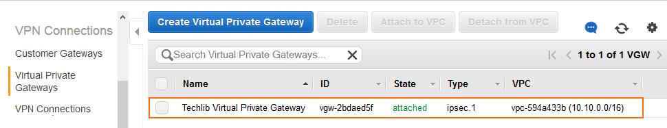 The Amazon virtual private gateway uses static routing and two parallel IPsec tunnels, of which only one tunnel is used when connecting with the Barracuda NextGen Firewall X-Series.