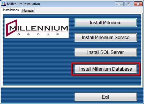 Installing Millennium Databases 1.