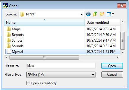 2. Click Browse and navigate to the MPW installation folder, select the file named Mpw.