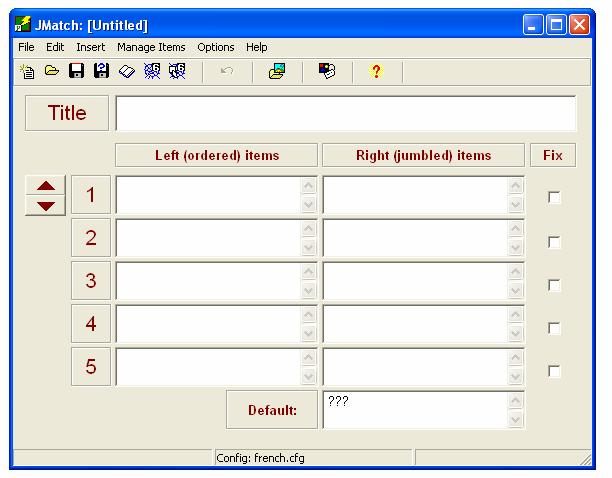 A. Creating a drag and drop Match-up Exercise with pictures and target language words. From the Hot Potatoes front page open the JMatch application by double clicking the icon.