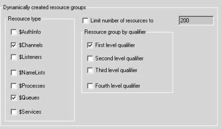Automatic grouping of discoered resources The Dynamically created resource groups area in the Product Options area of the Configuration workspace proides the options for controlling how discoered