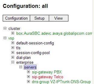 On the right hand side, the following screen shows the foundational configuration of sipgateways already in place from reference [AuraSBC-IP-Trunk].