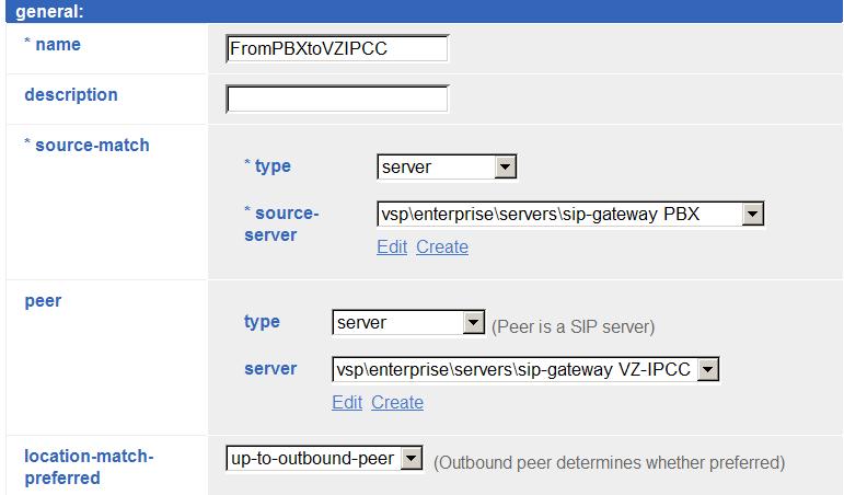 In the peer area, select server from the type drop-down.