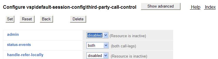 After disabling, the third-party-call-control link becomes red as shown below. Proceed to save and activate the configuration as described in Section 7.4. 7.3.