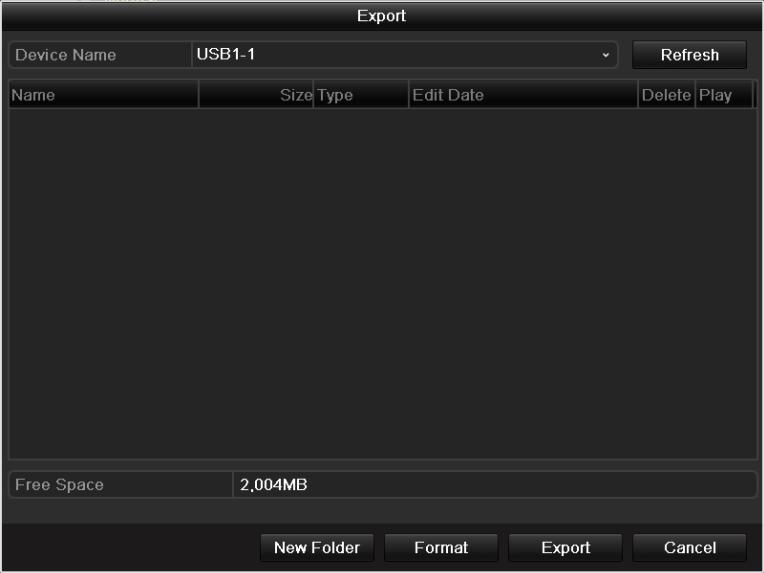 Export button to start