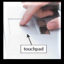 or side A touchpad is a small, flat, rectangular pointing device