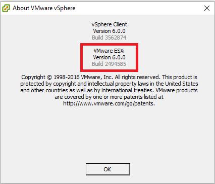 To do this, open vsphere Client and go to Help About VMware vsphere: If you see the