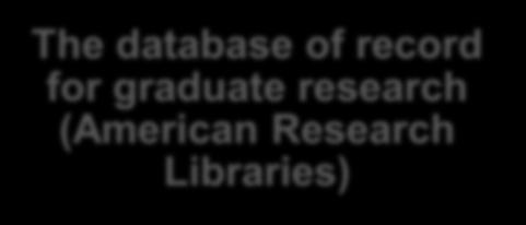 of record for graduate research