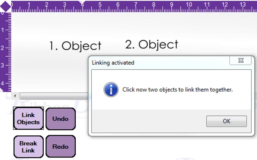 Linking Objects You can link multiple text or images together to make one design on the design board. First of all you need to add your images and / or text to the design board as usual.