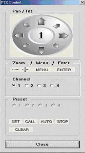 Select PTZ channel Preset: Preset setup Select preset 1 ~ 4 ( Preset 1~8), and then click SET to save.