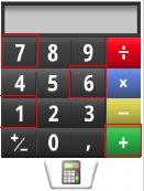 Press key again to start the timer. Calculator On this screen the Calculator icon is located at the top centre of the display. Navigate to the icon using keys for Calculator.
