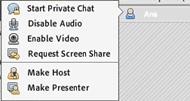 C. Enable audio for specific Participants Select one or more Participants in the Attendees pod.