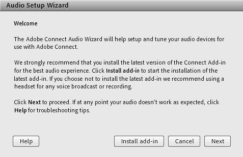 VI. Broadcast Your Voice Using VoIP Allow Participants to communicate via microphone and the speakers connected to their computers. A. Adjust the Quality of the Audio Optimize your audio with the Audio Setup Wizard, located under the Meeting button on the top menu.