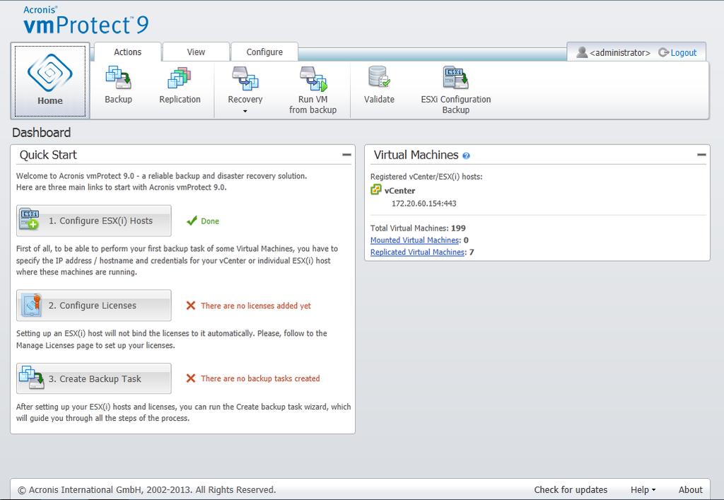 6 vcenter Integration The main tool for managing the vsphere virtual infrastructure is the VMware vsphere client.