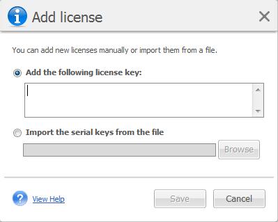 field or by browsing the file with the licenses you would like to import.