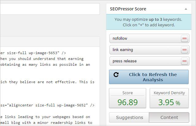 SEOPressor boasts a number of helpful features, including social SEO, on-page SEO and multiple keyword analysis, automatic smart linking, over-optimization and, last but not