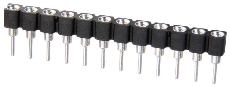 IC Sockets Modular Single Row IC Connectors can be cut to smaller sizes. Socket accepts mating pin Ø0.40 to 0.
