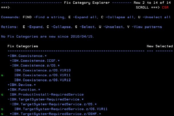 Administration Dialog Use C Update OPTIONS entry command to collapse ALL fix categories Use C line command to collapse the list of fix categories 33 What s New in SMPE V3.5?