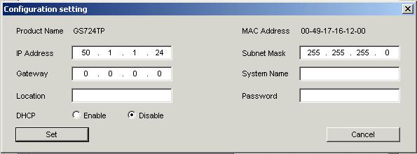 Gateway Displays the currently configured Gateway. System Name Provides a user-defined system name field. The System Name field helps you keep track of your switches.