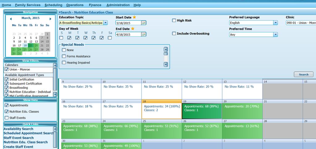 Master Calendar Quick Links Nutritin Educatin Class Search Enables a search fr nutritin educatin classes.