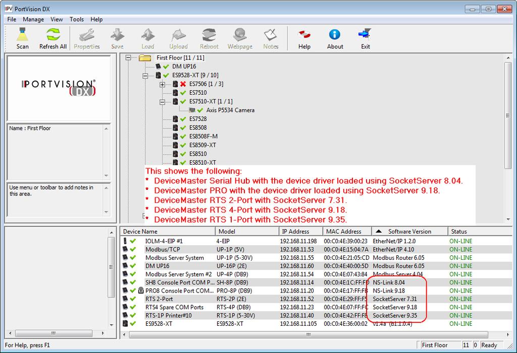 Managing the DeviceMaster Checking the NS-Link Version Use this procedure to check the NS-Link web page version.