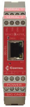 Hardware Specifications 2-Port Terminal Block (Single Ethernet Port) The DeviceMaster 2-port 1E with serial