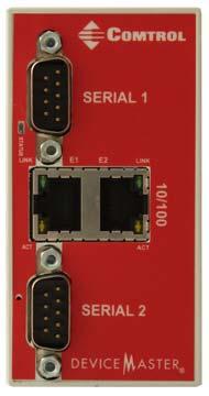 Hardware Specifications 2-Port DB9 (Dual Ethernet Ports) The DeviceMaster 2-port 2E DB9 uses a 6-30VDC power supply.