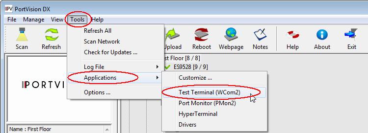 Troubleshooting and Technical Support Opening Ports The following procedure shows how to use Test Terminal to send and receive test data to the serial ports.